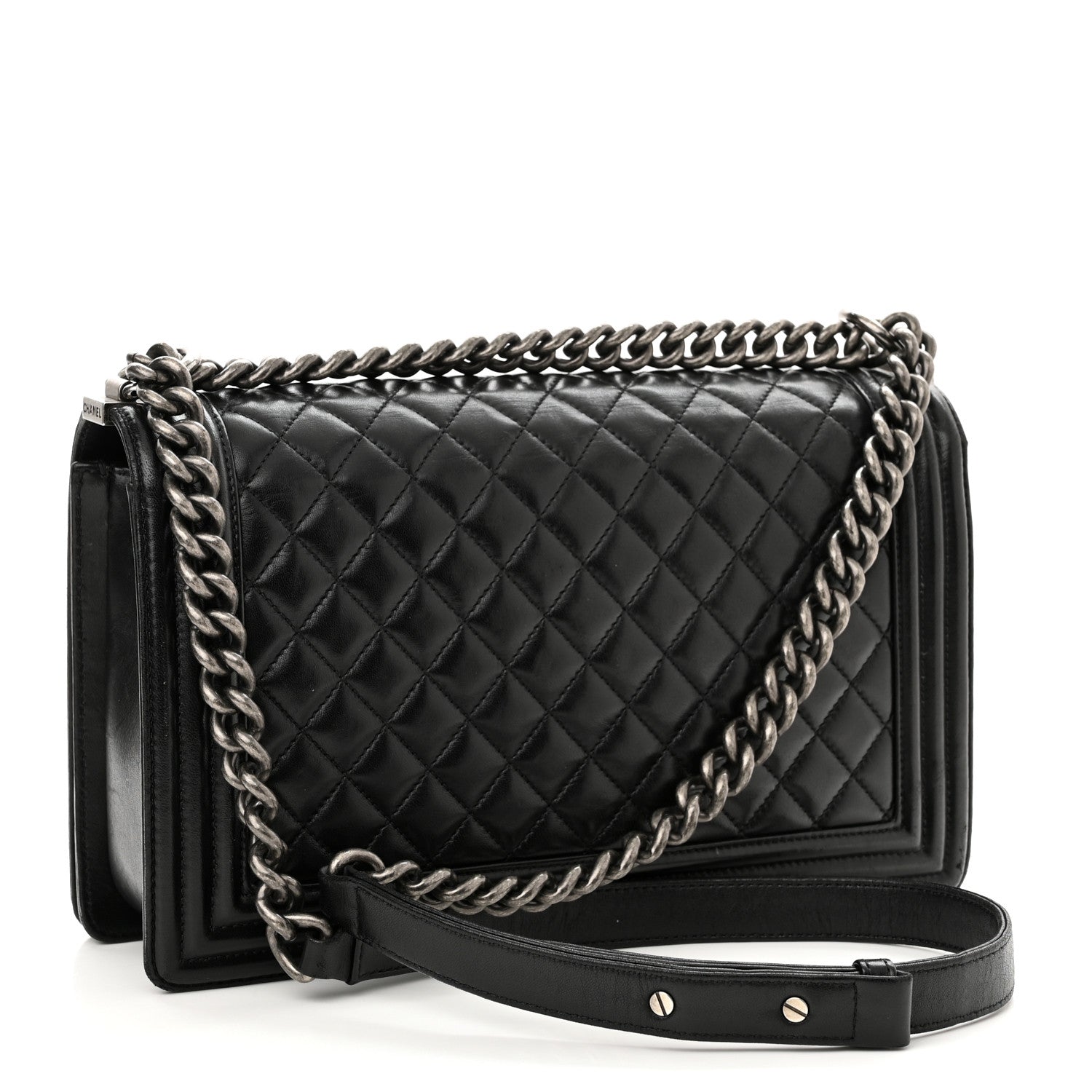 Chanel Lambskin Quilted New Medium Boy Flap Black 2 of 14
