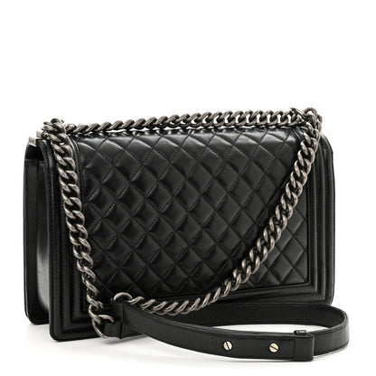 Chanel Lambskin Quilted New Medium Boy Flap Black 2 of 14