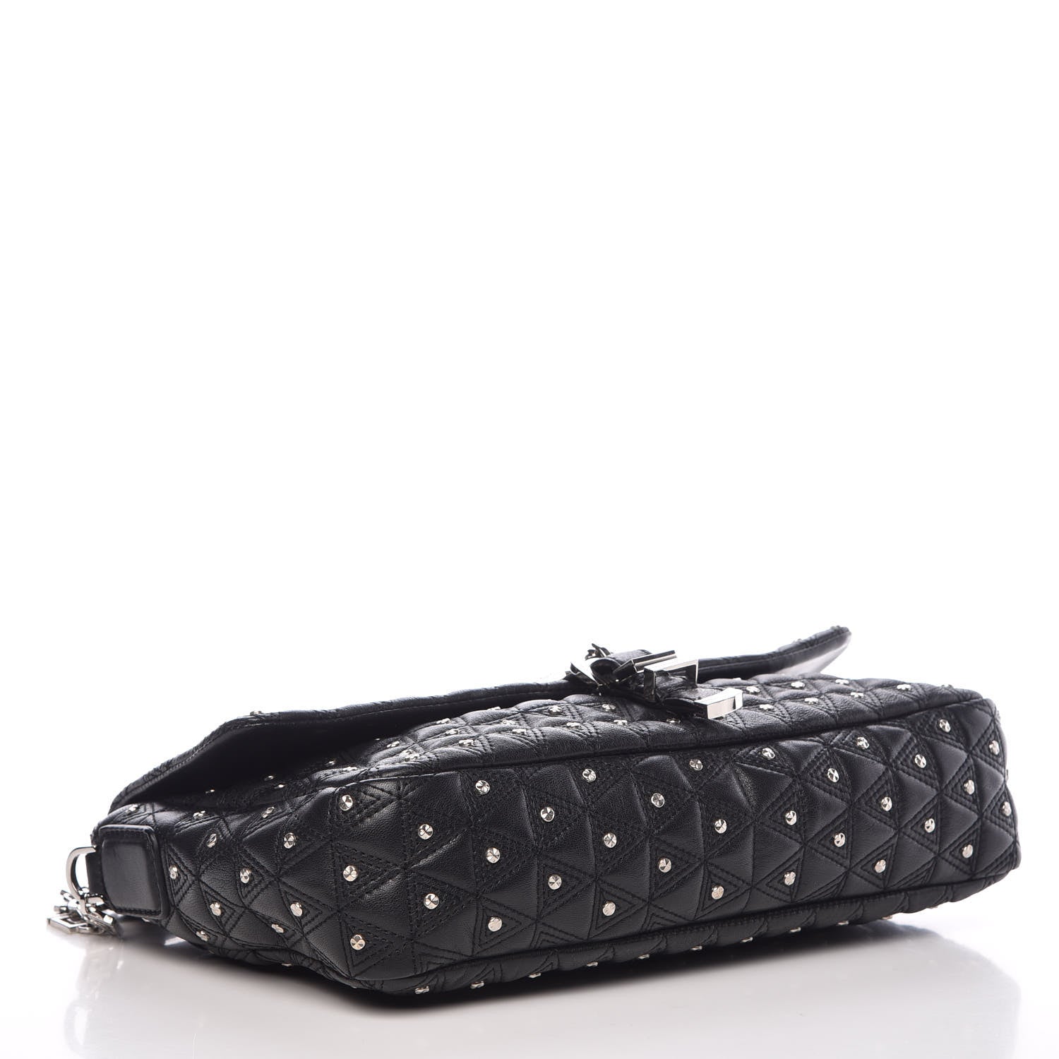 Versace Nappa Studded Vanitas Flap Shoulder Bag Black 4 of 7