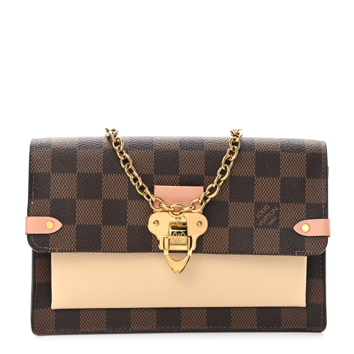 Damier Ebene Vavin Chain Wallet Creme