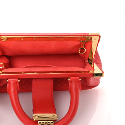 Louis Vuitton Calfskin Nanogram Embossed Clutch Red 5 of 11