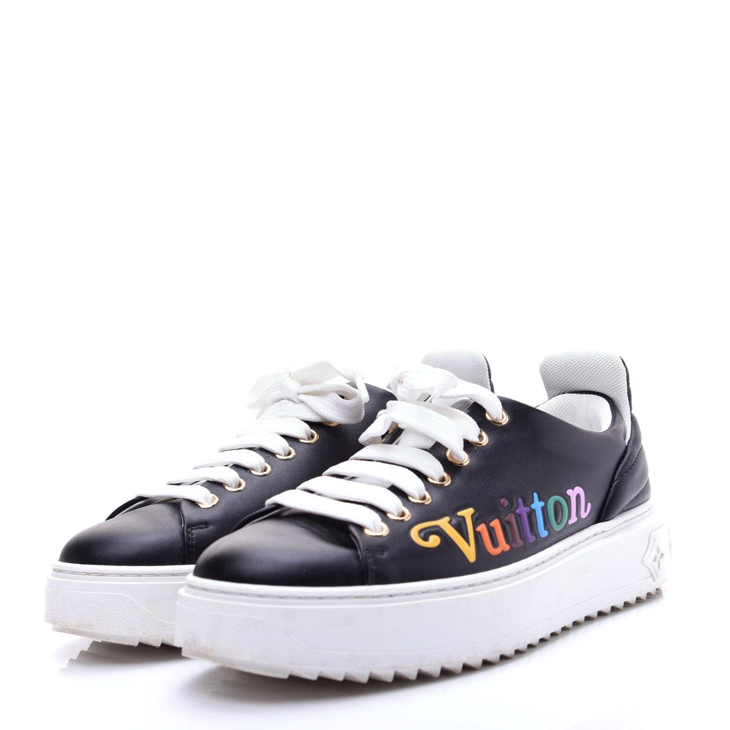 Calfskin Time Out New Wave Sneakers 36 Black