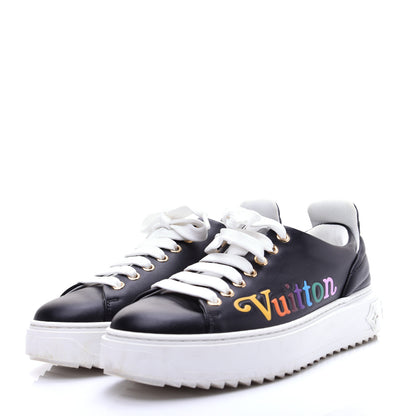 Louis Vuitton Calfskin Time Out New Wave Sneakers 36 Black 4 of 13