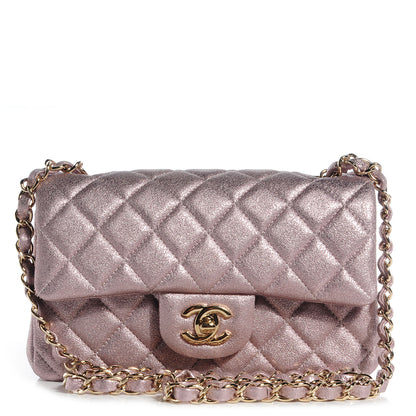Chanel Metallic Goatskin Quilted Mini Flap Pink 1 of 8