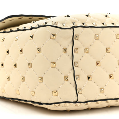 Valentino Garavani Nappa Large Rockstud Spike Shoulder Bag Light Ivory 8 of 10