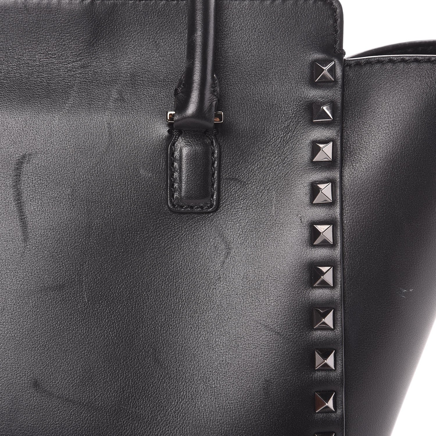 Valentino Garavani Vitello Small Rockstud Double Handle Tote Black 11 of 14