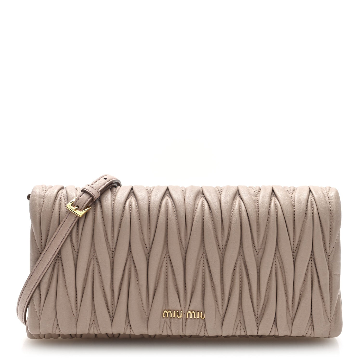 Miu Miu Nappa Matelasse Wallet On Chain Cammeo 1 of 9