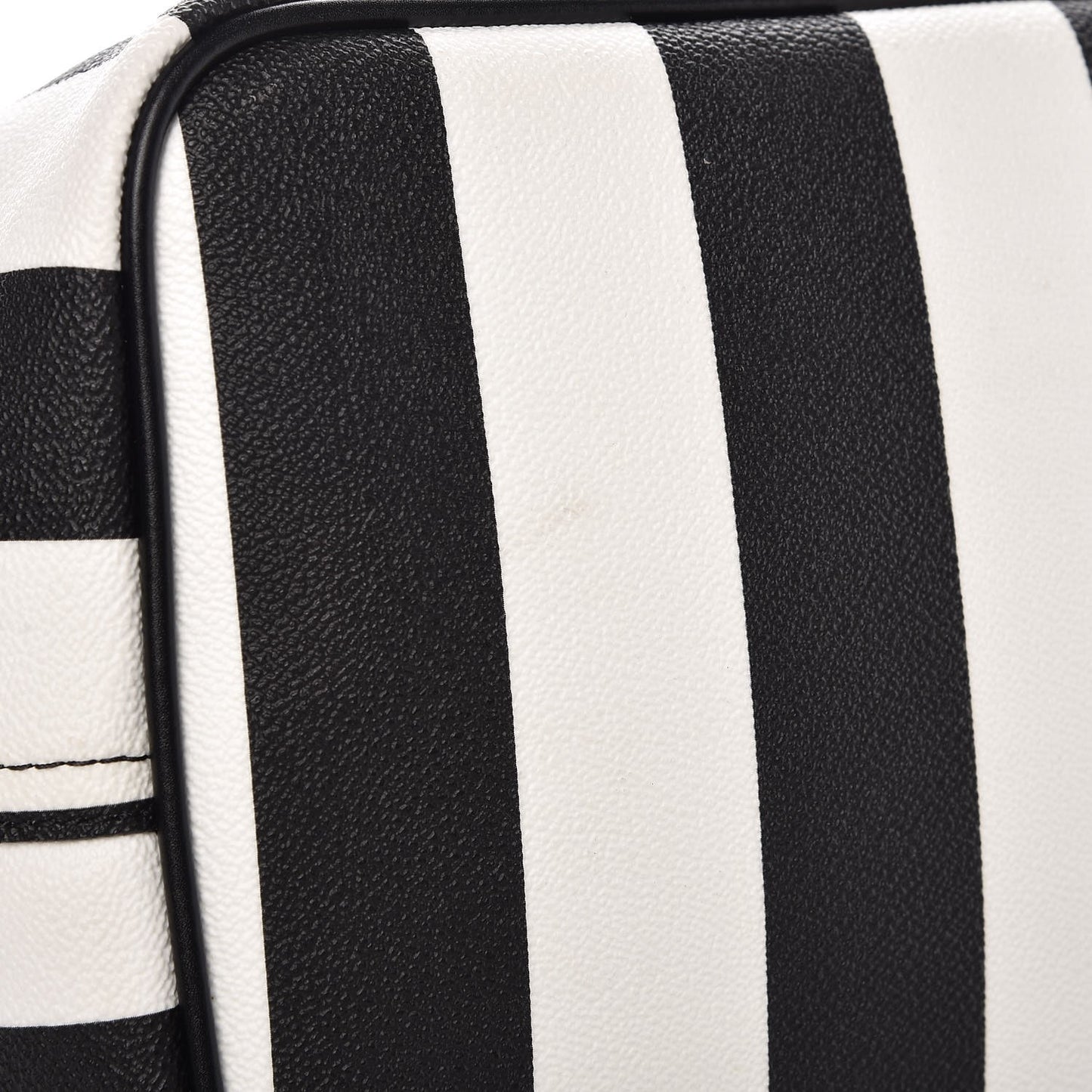 Coated Canvas Striped Large Antigona Tote Black White