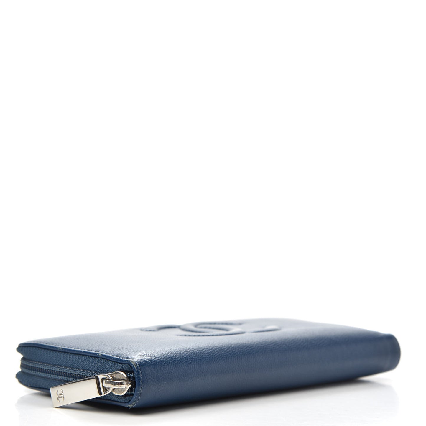 Caviar Large CC Timeless Zip Around Wallet Dark Blue