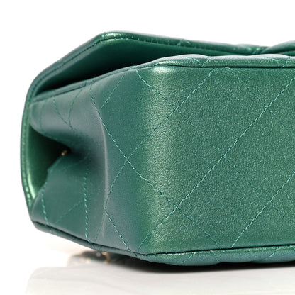 Chanel Iridescent Calfskin Quilted Mini Rectangular Flap Green 9 of 11