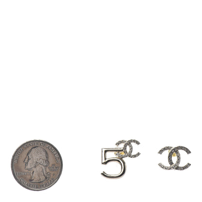 Chanel Crystal CC No 5 Earrings Gold 2 of 5