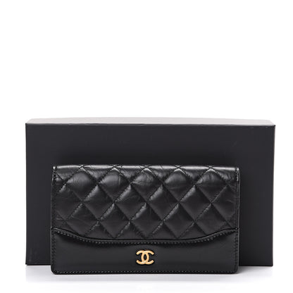 Chanel Aged Calfskin Quilted Gabrielle Yen Wallet Black 8 of 8