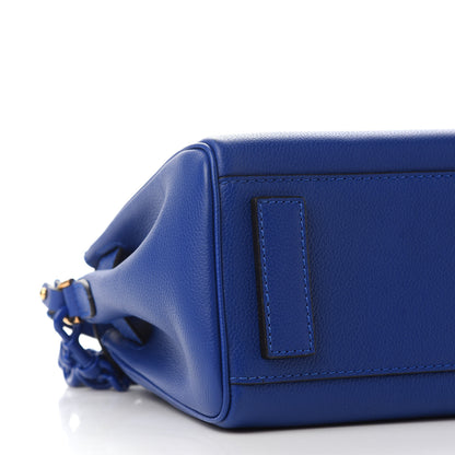 Versace Grained Calfskin Small La Medusa Top Handle Bag Lapis 6 of 7