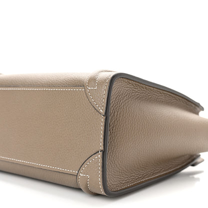 Celine Drummed Calfskin Nano Luggage Souris 9 of 9