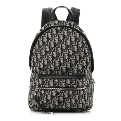 Christian Dior Oblique Calfskin Rider Backpack Beige Black 1 of 8