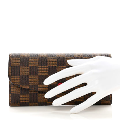 Louis Vuitton Damier Ebene Emilie Wallet Red 2 of 7