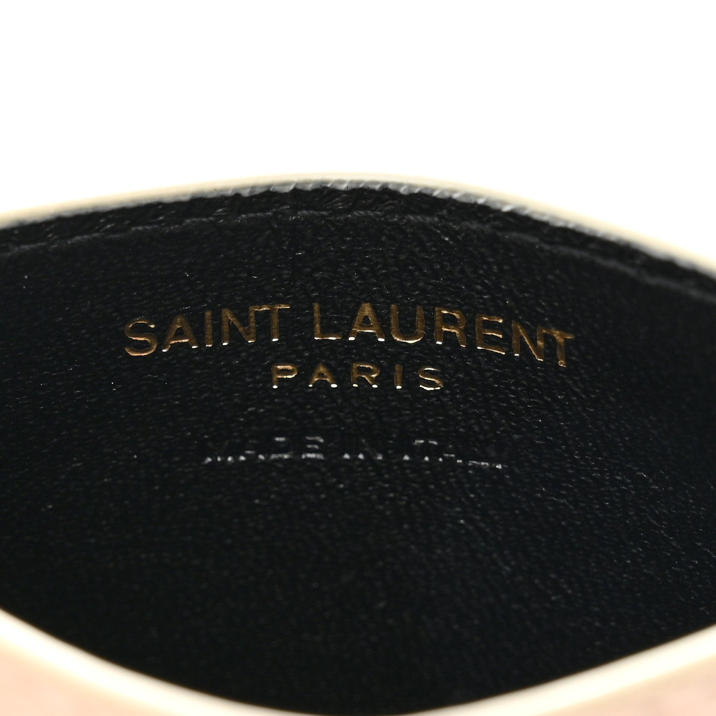 Lizard Embossed Monogram Credit Card Case Crema Soft