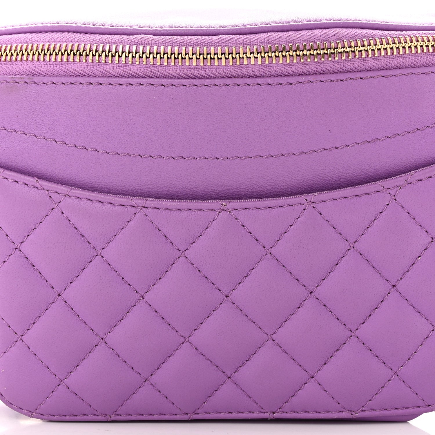 Chanel Lambskin Quilted Waist Belt Bag Purple 8 of 10