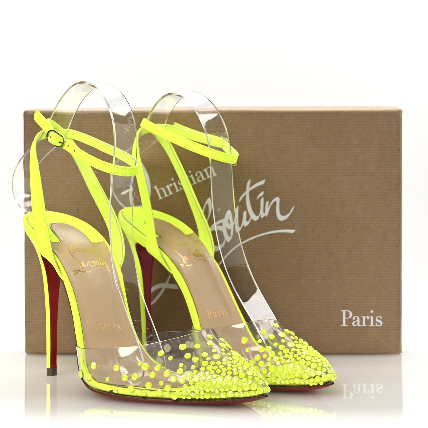 PVC Fluo Mat Spikaqueen 100 Pumps 37.5 Version Yellow Fluo