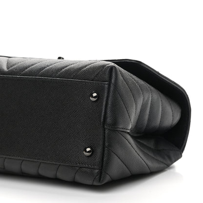 Chanel Caviar Chevron Quilted Small Coco Handle Flap So Black 10 of 10