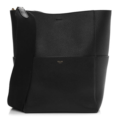 Celine Soft Grained Calfskin Sangle Bucket Bag Black 1 of 10