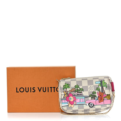 Louis Vuitton Damier Azur 2021 Christmas Animation Hollywood Mini Pochette Accessories Fuchsia 10 of 10