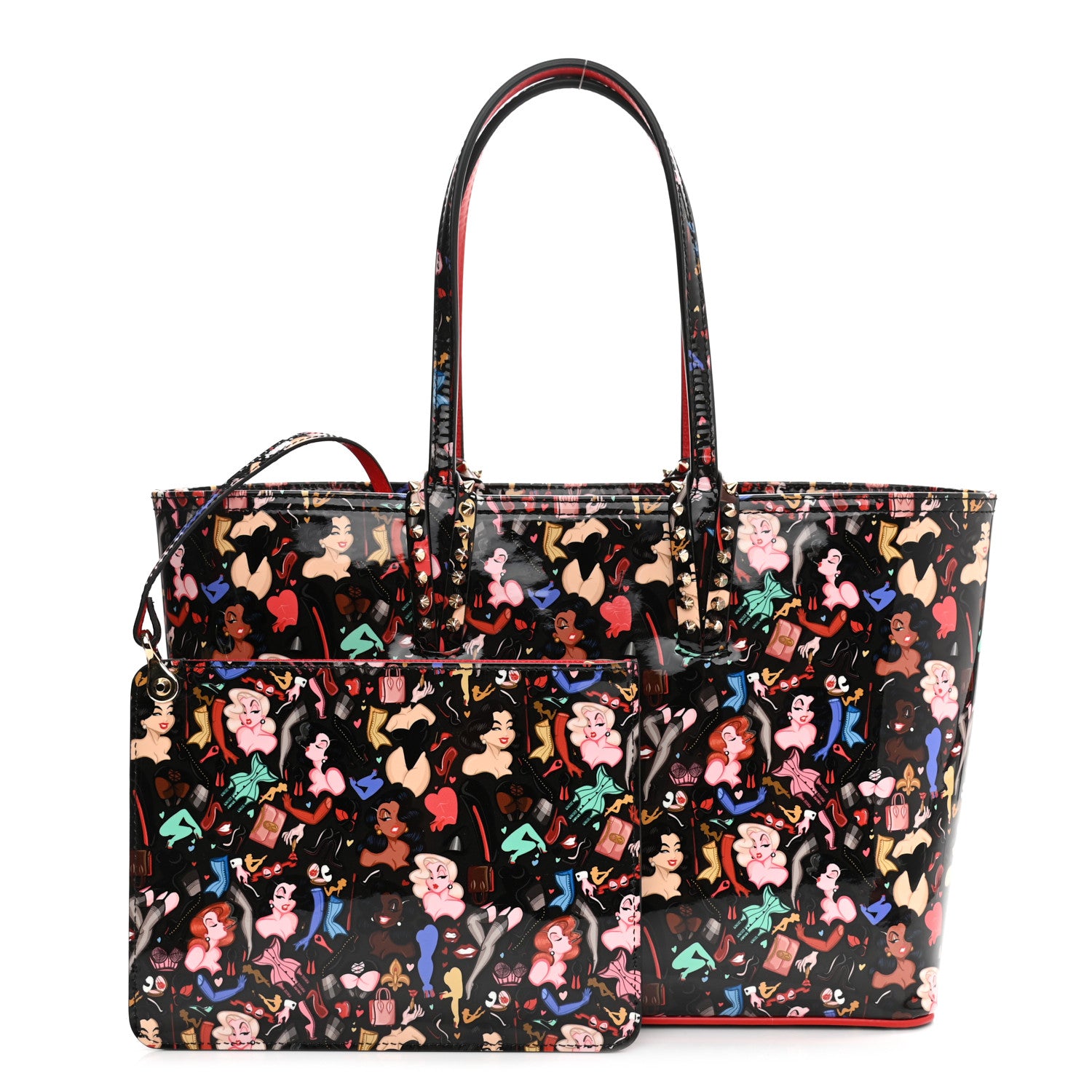 Christian Louboutin Patent Calfskin Small Dita Cabata Tote Black 1 of 12