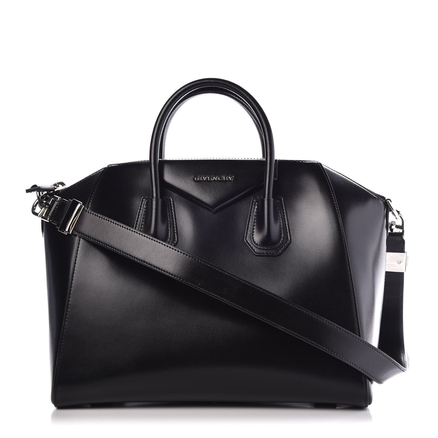 Shiny Lord Calfskin Medium Antigona Black