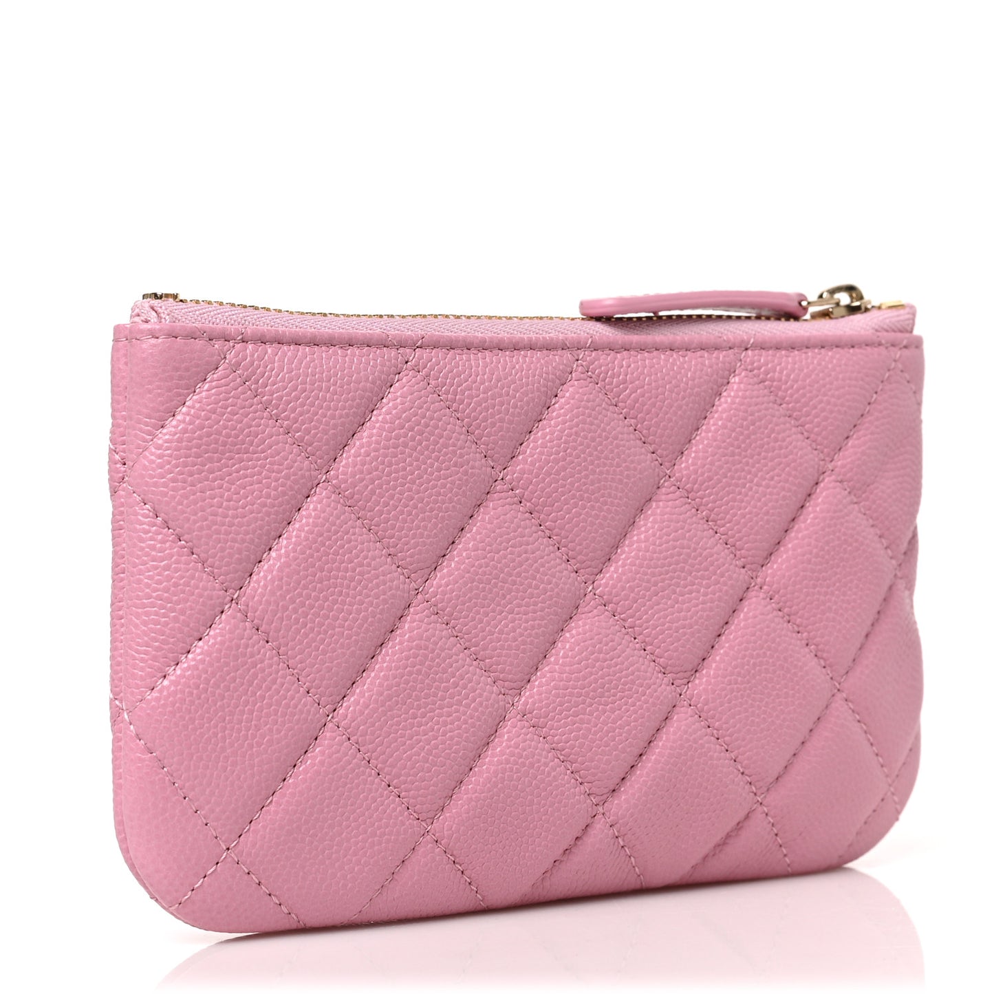 Caviar Quilted Small Cosmetic Case Pink