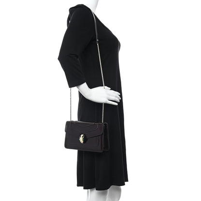Bulgari Metallic Calfskin Serpenti Forever Shoulder Bag Plum 3 of 10