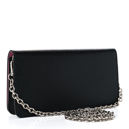 Prada Saffiano Pradamalia Mini Chain Bag Black Begonia 3 of 11