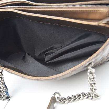 Chanel Metallic Grained Calfskin Quilted Shopping Tote Dark Gold 8 of 14