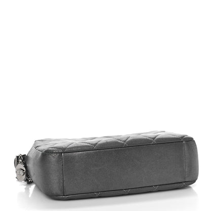 Chanel Metallic Calfskin Quilted Small Ballerine Camera Case Grey 4 of 15