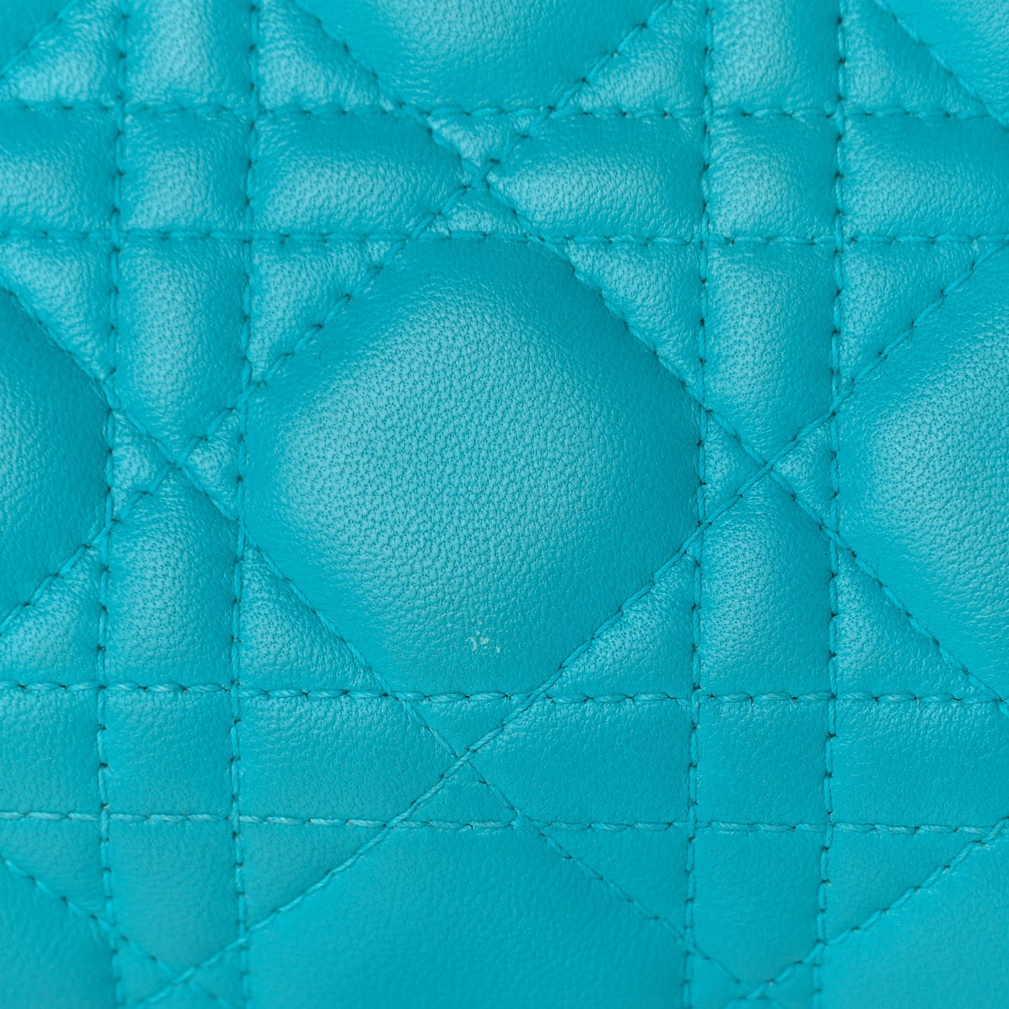 Lambskin Cannage Medium Lady Dior Turquoise