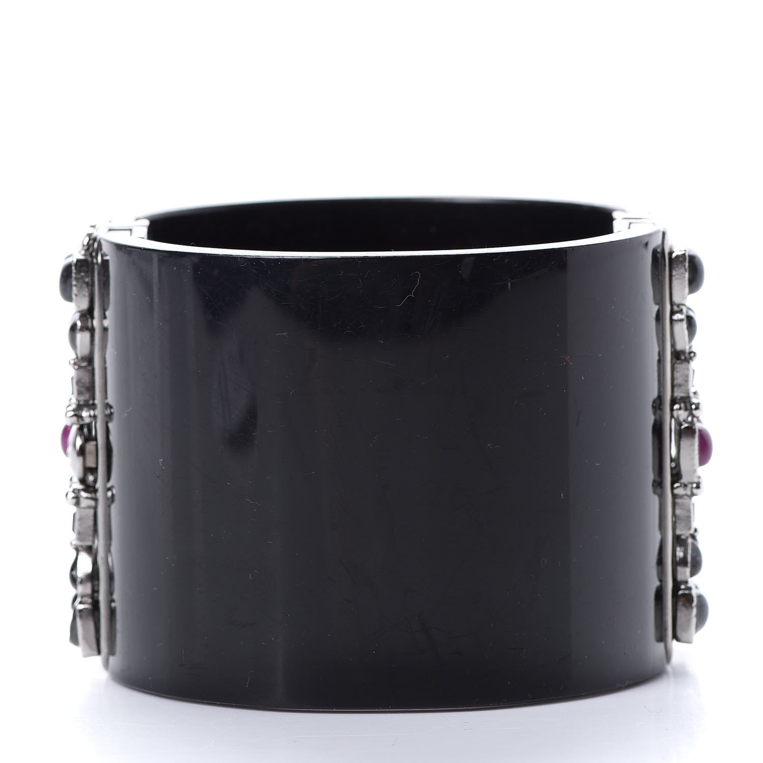 Chanel Resin Enamel CC Cuff Black 3 of 6