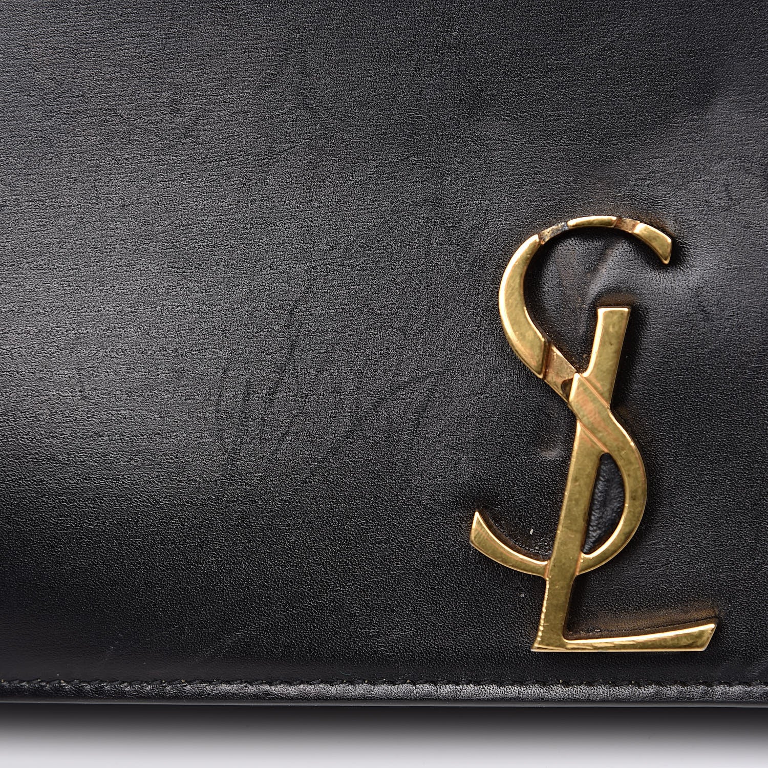 Saint Laurent Smooth Calfskin Monogram Cassandra Clasp Black 14 of 15