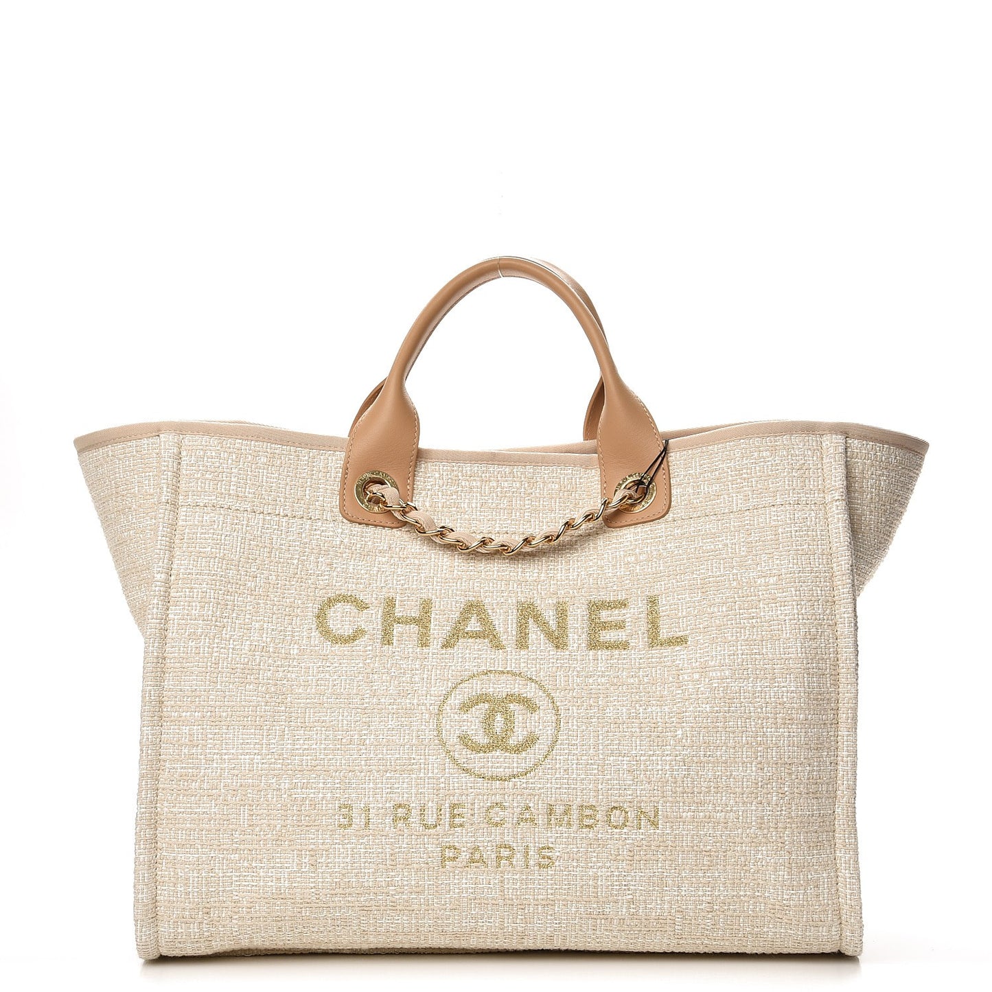 Canvas Large Deauville Tote Light Beige