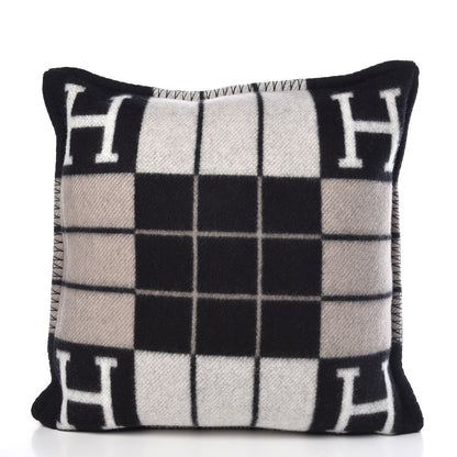 Hermes Wool Cashmere Avalon III Pillow PM Ecru Black 3 of 5