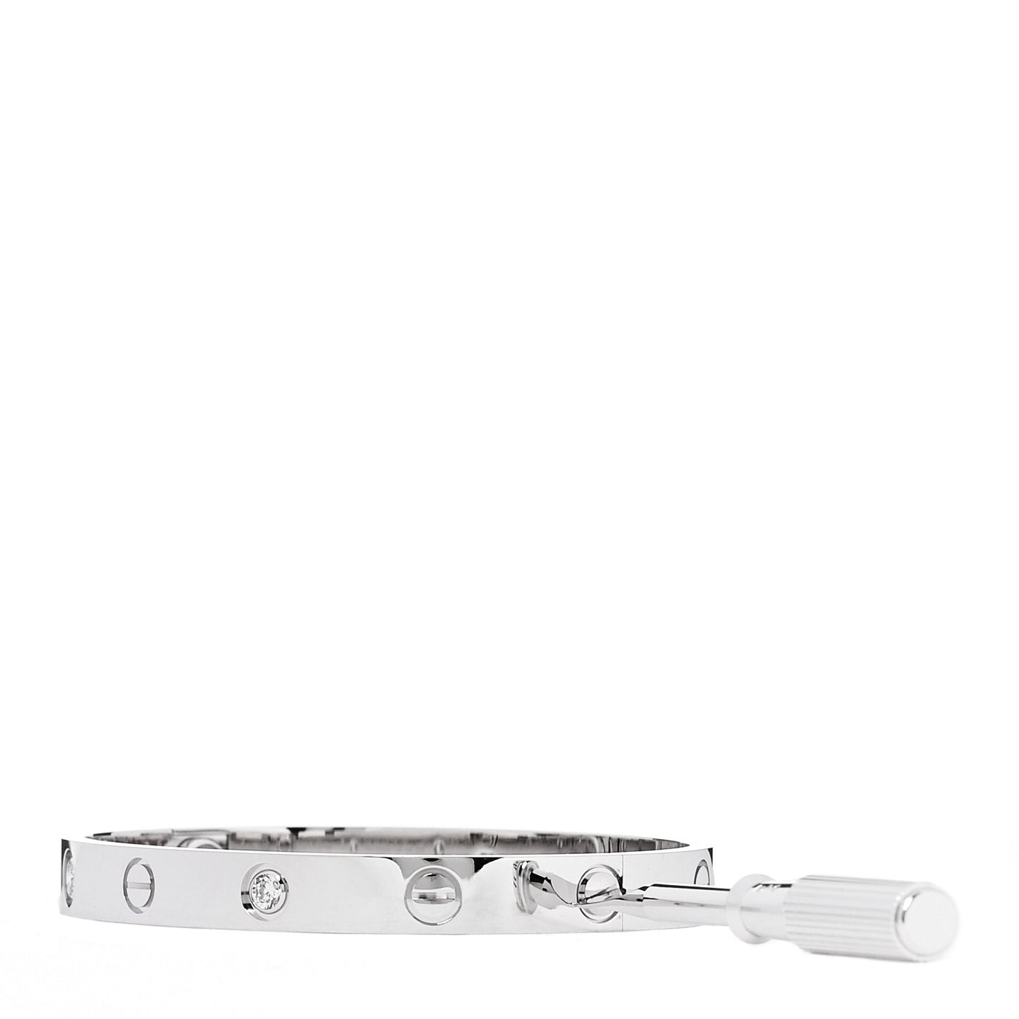 18K White Gold 4 Diamond LOVE Bracelet 16