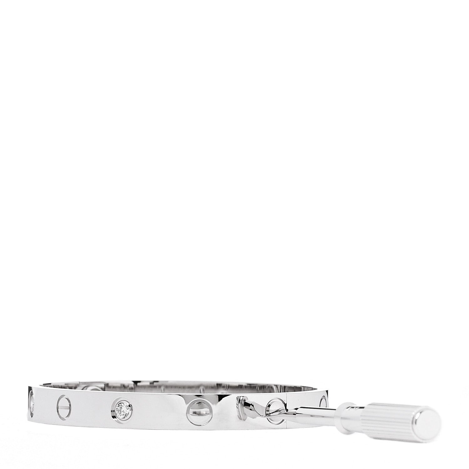 Cartier 18K White Gold 4 Diamond LOVE Bracelet 16 3 of 8