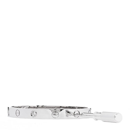 Cartier 18K White Gold 4 Diamond LOVE Bracelet 16 3 of 8