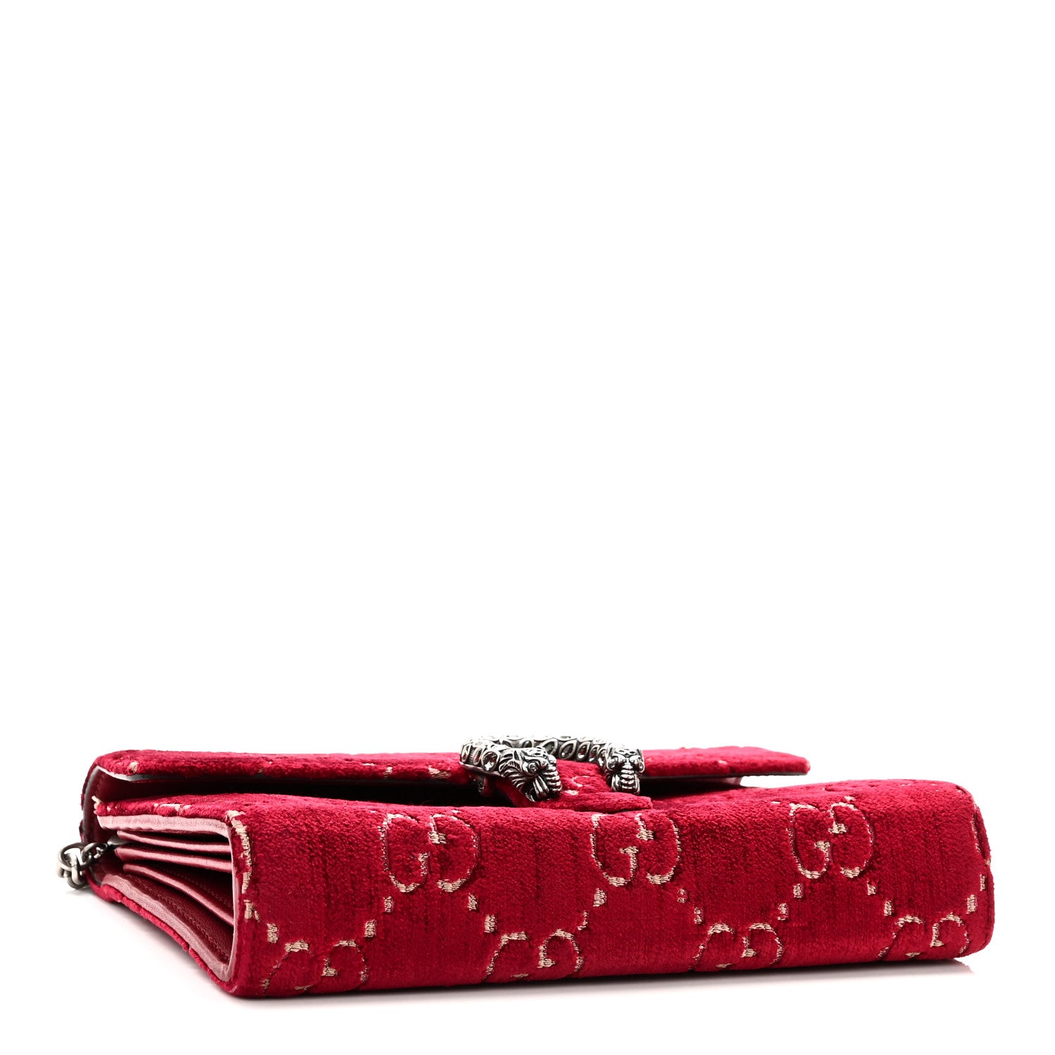 GUCCI 赤 ベルベット パーティーバッグ Gucci Velvet GG Monogram Mini Dionysus Chain Wallet Red Cipria
