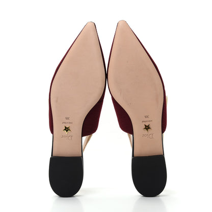 Christian Dior Technical Canvas Ribbon J Adior Sling-Back Ballet Flats 38.5 Rouge Black 6 of 11