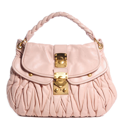 Miu Miu Matelasse Lux Nappa Coffer Hobo Cipria 1 of 10