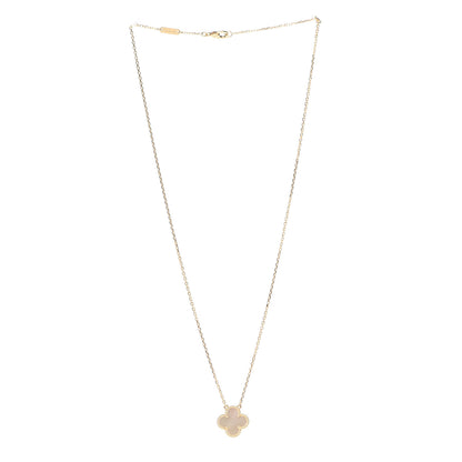 Van Cleef & Arpels 18K Yellow Gold Mother of Pearl Vintage Alhambra Pendant Necklace 3 of 8