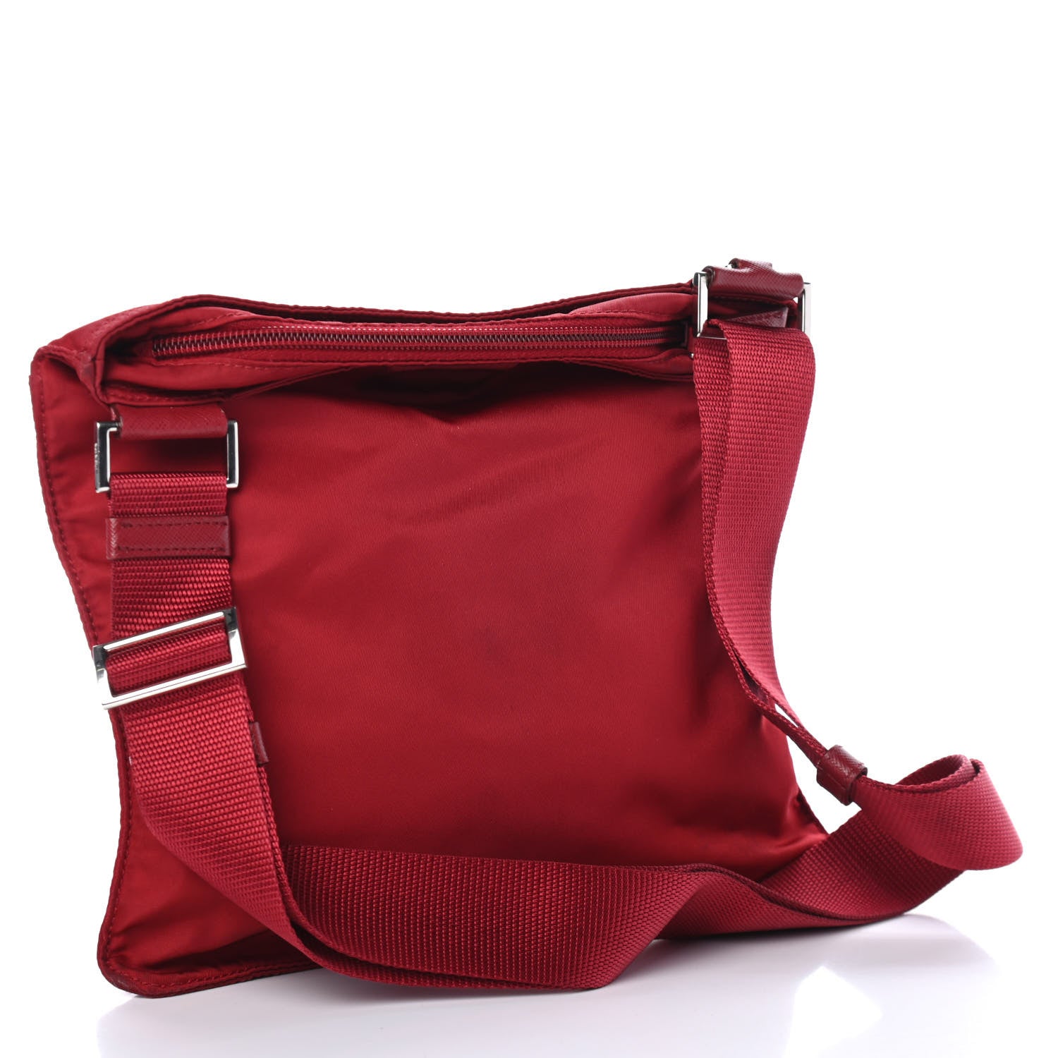 Prada Nylon Vela Flat Messenger Bag Fuoco 2 of 4