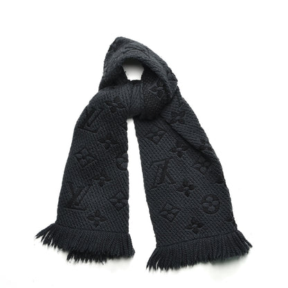 Louis Vuitton Wool Silk Logomania Scarf Charcoal Grey 1 of 4