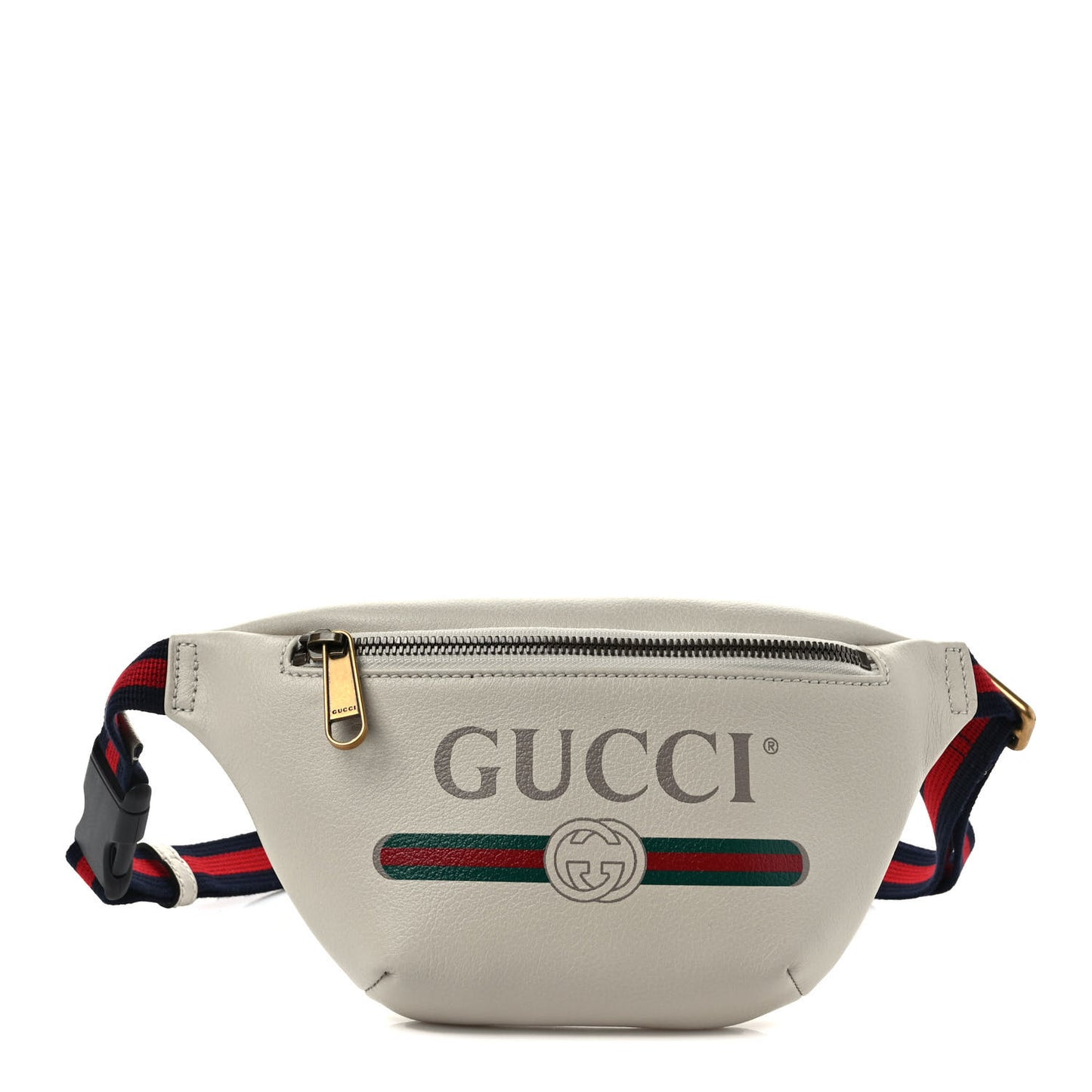 Grained Calfskin Small Logo Belt Bag White