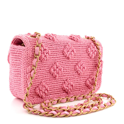 Chanel Raffia Small Dolce Raffia Flap Bag Pink 3 of 11