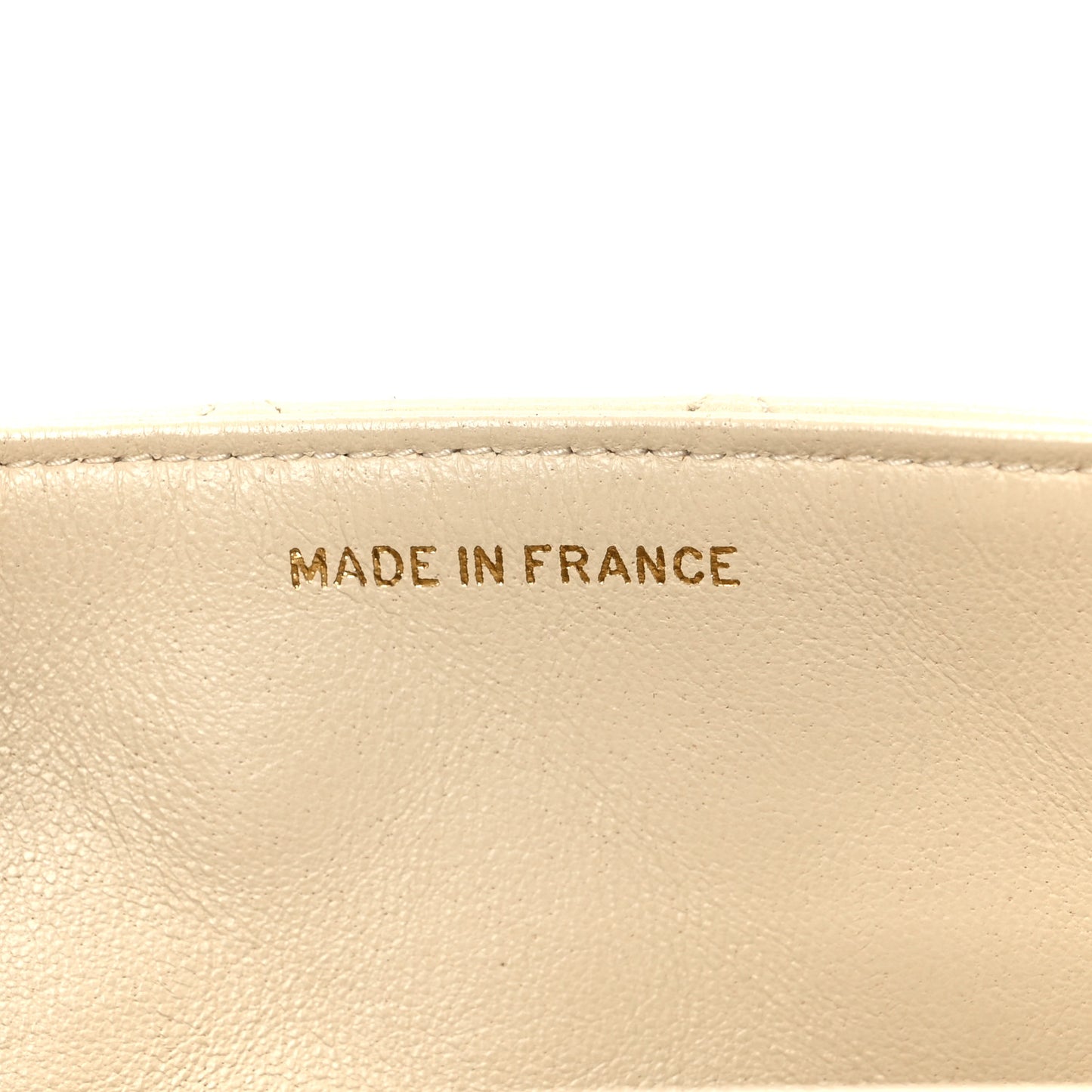 Lambskin Quilted Medium Single Flap Beige